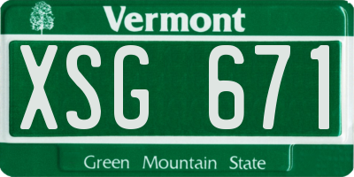 VT license plate XSG671