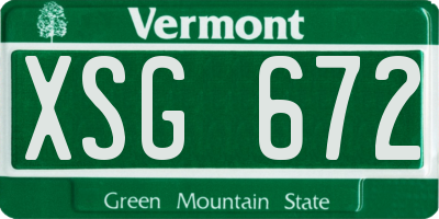 VT license plate XSG672