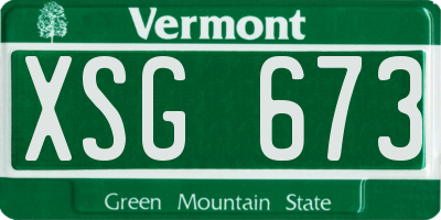 VT license plate XSG673