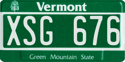 VT license plate XSG676
