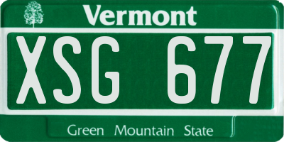 VT license plate XSG677