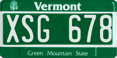 VT license plate XSG678