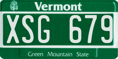 VT license plate XSG679