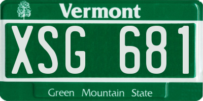 VT license plate XSG681