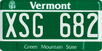 VT license plate XSG682