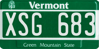 VT license plate XSG683