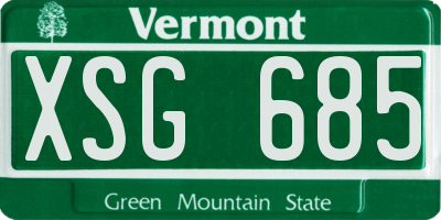 VT license plate XSG685