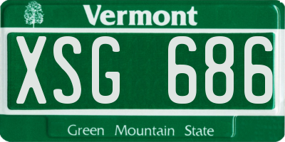VT license plate XSG686