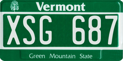 VT license plate XSG687