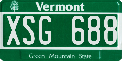 VT license plate XSG688
