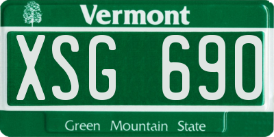 VT license plate XSG690