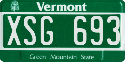 VT license plate XSG693