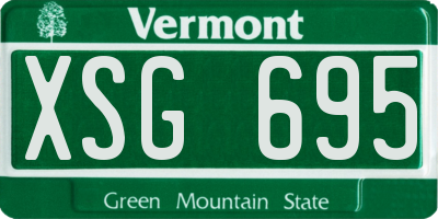 VT license plate XSG695