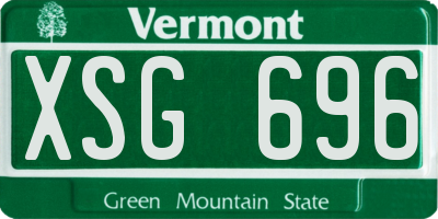 VT license plate XSG696