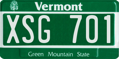 VT license plate XSG701