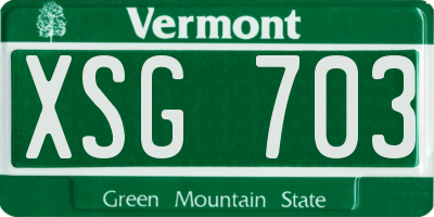 VT license plate XSG703