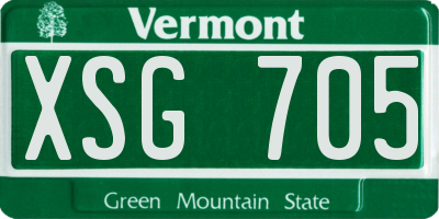 VT license plate XSG705
