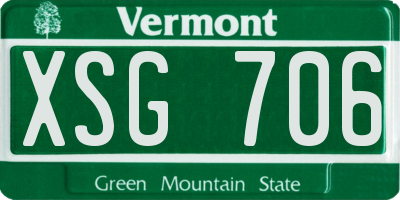 VT license plate XSG706