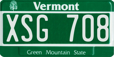VT license plate XSG708