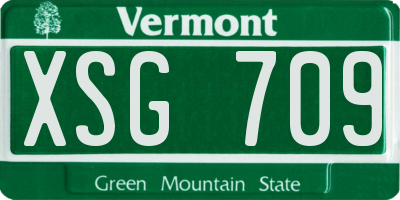 VT license plate XSG709