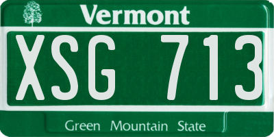 VT license plate XSG713