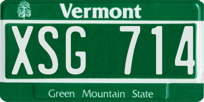 VT license plate XSG714
