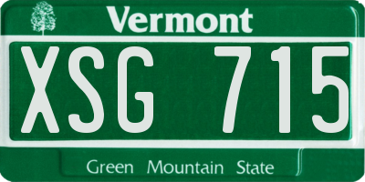 VT license plate XSG715