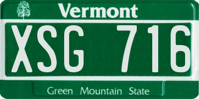 VT license plate XSG716