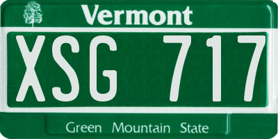 VT license plate XSG717