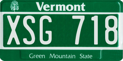 VT license plate XSG718
