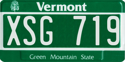 VT license plate XSG719