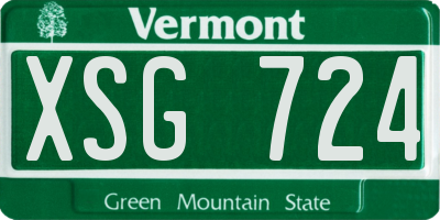 VT license plate XSG724