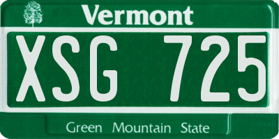VT license plate XSG725