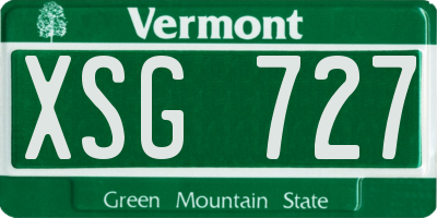 VT license plate XSG727