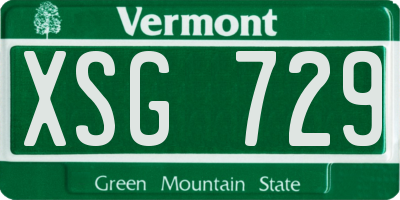 VT license plate XSG729