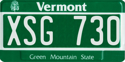 VT license plate XSG730