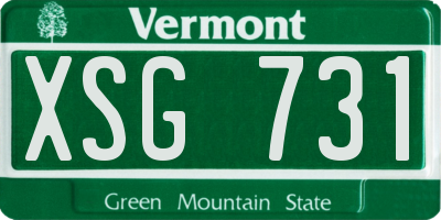 VT license plate XSG731