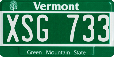 VT license plate XSG733