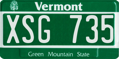 VT license plate XSG735