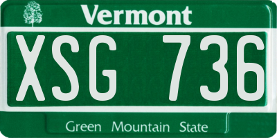 VT license plate XSG736
