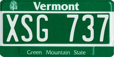 VT license plate XSG737