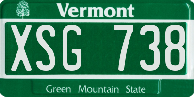 VT license plate XSG738