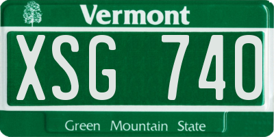 VT license plate XSG740
