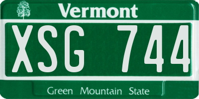 VT license plate XSG744