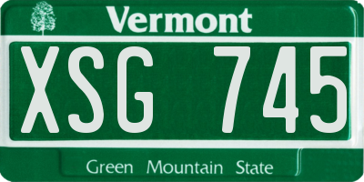 VT license plate XSG745