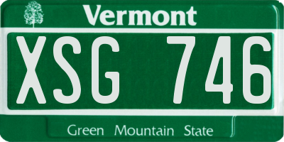 VT license plate XSG746