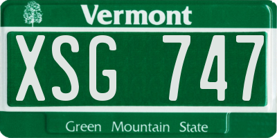 VT license plate XSG747