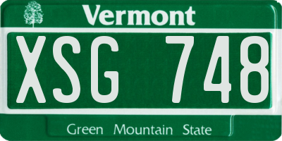 VT license plate XSG748