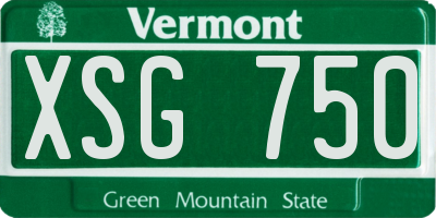 VT license plate XSG750
