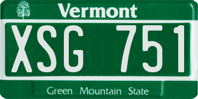 VT license plate XSG751
